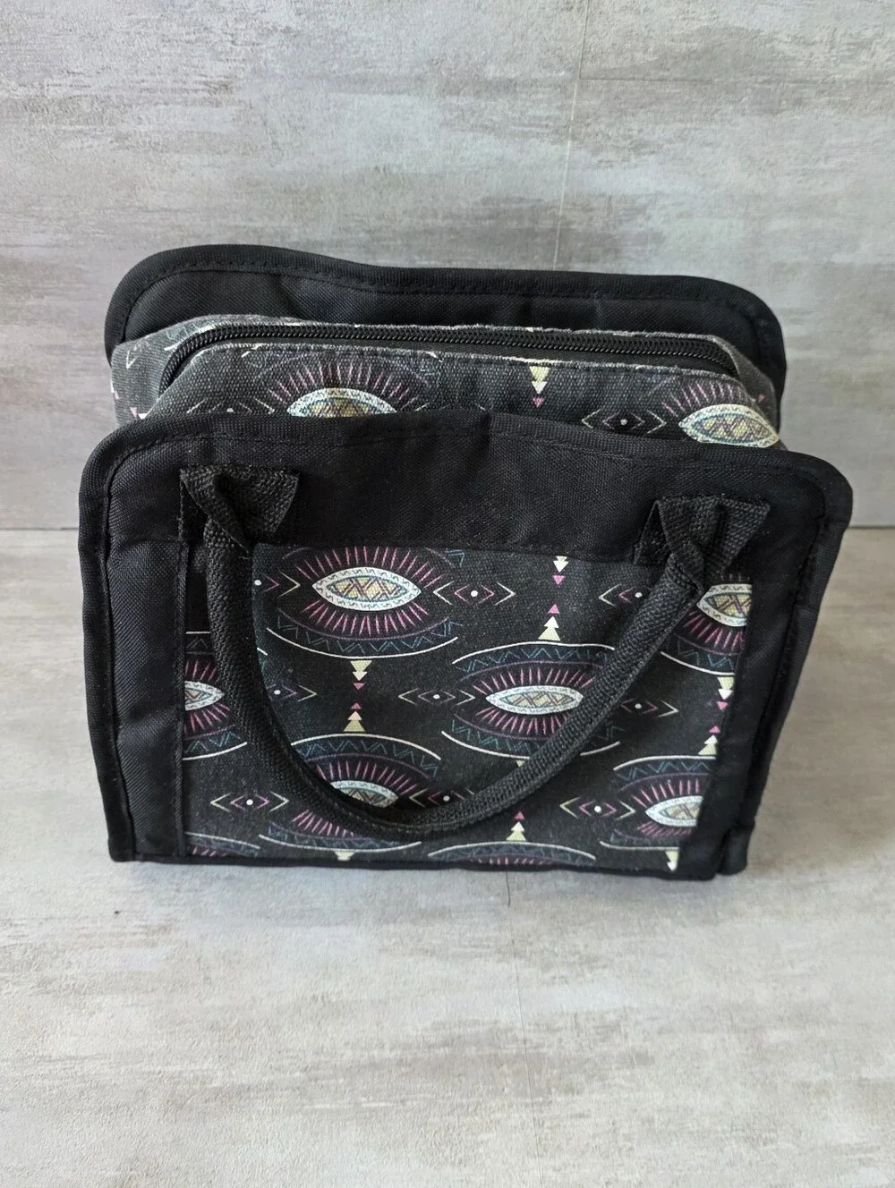 Fit & Fresh Black Patterned Insulated Lunch Bag